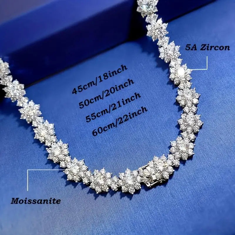 1pc Exquisite 4 carat Moissanite Sunflower Necklace S925 Sterling Silver