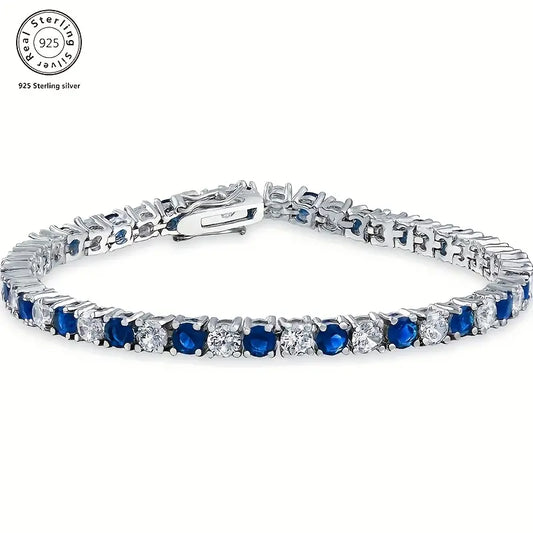 Handmade Luxury 925 Silver Inlaid Moissanite Bracelet